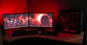 tapeta na komputer gamer setup planeta